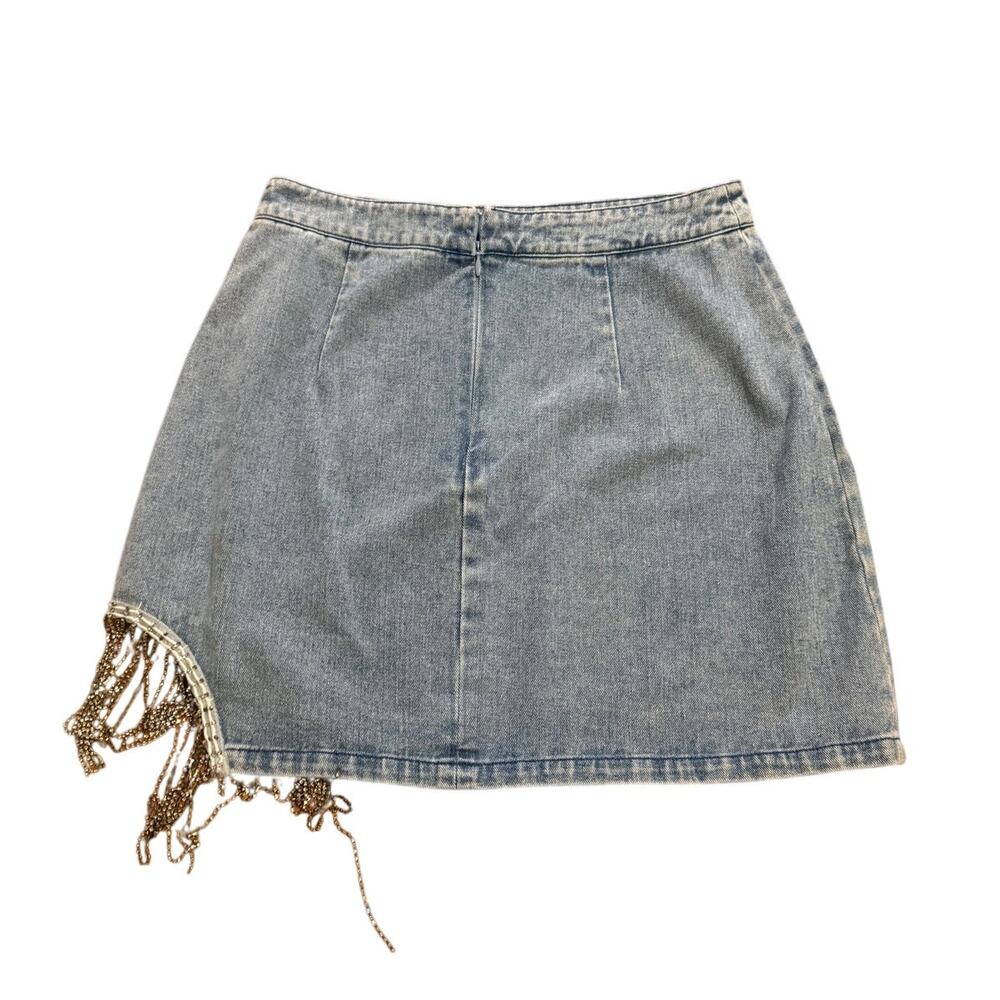Cloud Ten Women's Denim Skirt with Rhinestones Trim - Picture 6 of 6